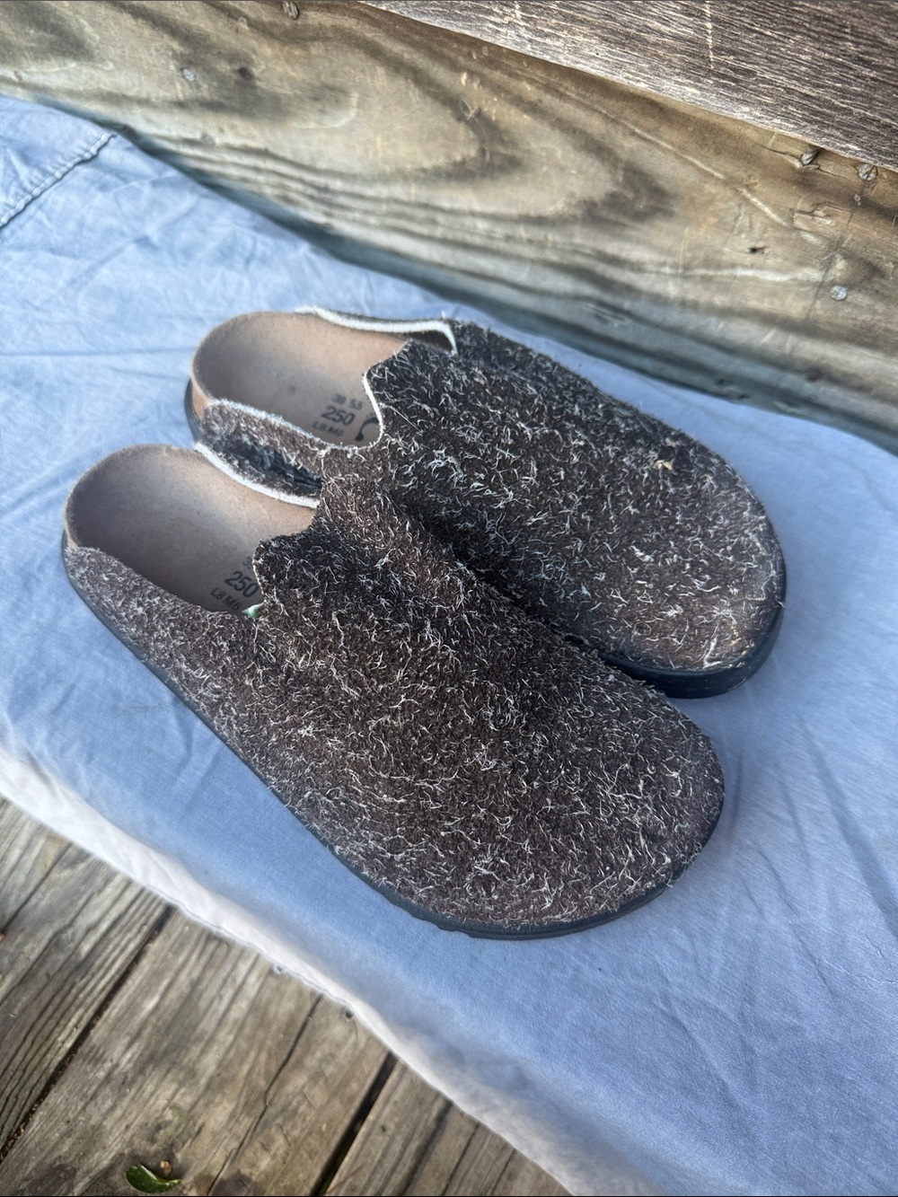 Men's Slip-On Felt Clog - brown and grey